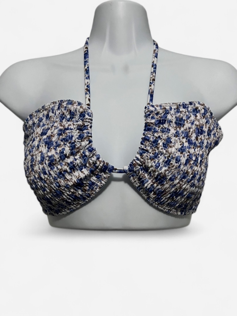 SHEIN Smocked Halter Bikini Top